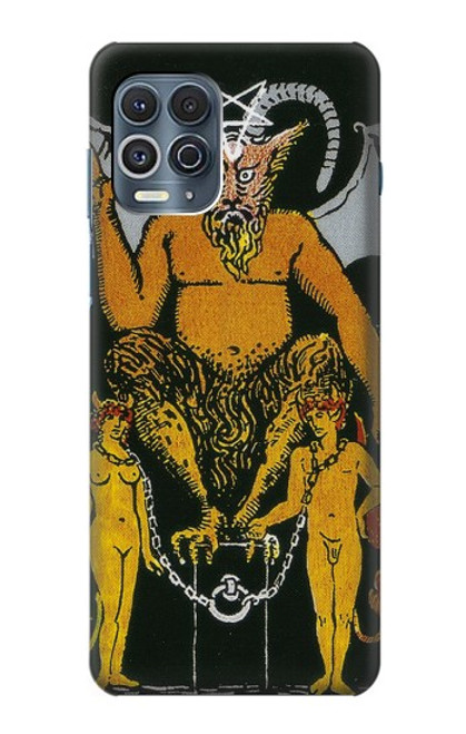 W3740 Tarot Card The Devil Hülle Schutzhülle Taschen und Leder Flip für Motorola Edge S