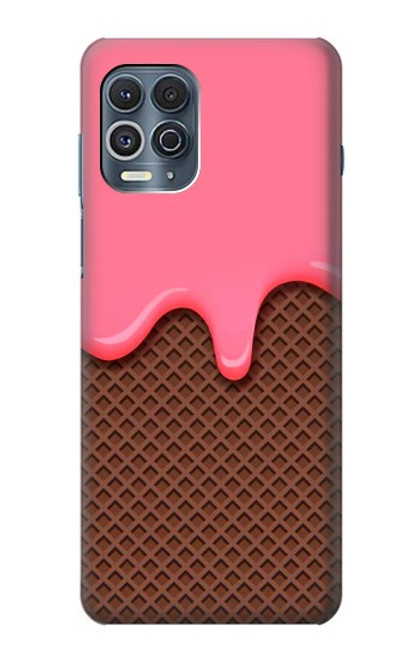 W3754 Strawberry Ice Cream Cone Hülle Schutzhülle Taschen und Leder Flip für Motorola Edge S