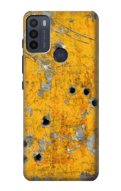 W3528 Bullet Rusting Yellow Metal Hülle Schutzhülle Taschen und Leder Flip für Motorola Moto G50