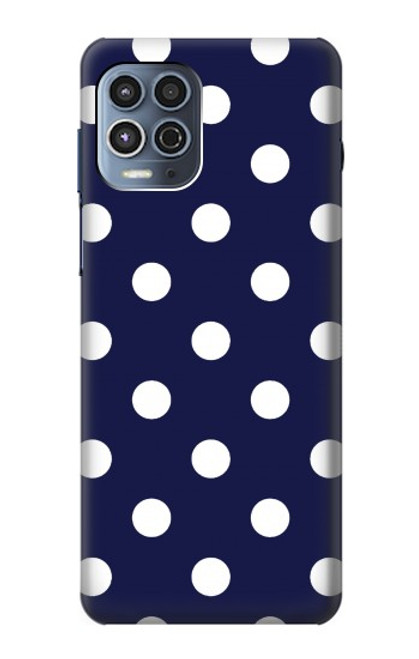 W3533 Blue Polka Dot Hülle Schutzhülle Taschen und Leder Flip für Motorola Moto G100