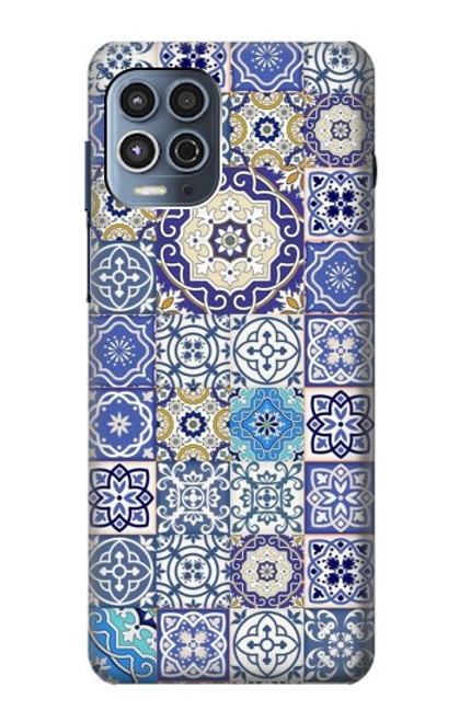 W3537 Moroccan Mosaic Pattern Hülle Schutzhülle Taschen und Leder Flip für Motorola Moto G100