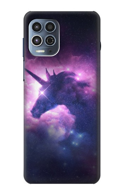 W3538 Unicorn Galaxy Hülle Schutzhülle Taschen und Leder Flip für Motorola Moto G100