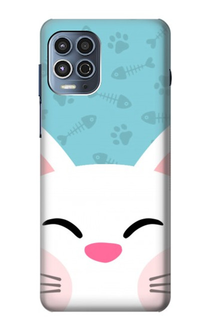 W3542 Cute Cat Cartoon Hülle Schutzhülle Taschen und Leder Flip für Motorola Moto G100