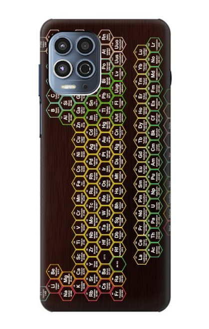 W3544 Neon Honeycomb Periodic Table Hülle Schutzhülle Taschen und Leder Flip für Motorola Moto G100