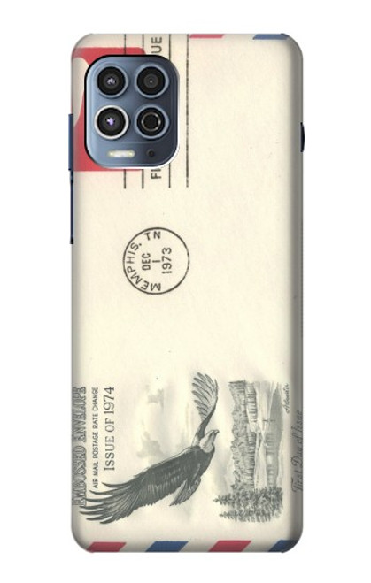 W3551 Vintage Airmail Envelope Art Hülle Schutzhülle Taschen und Leder Flip für Motorola Moto G100