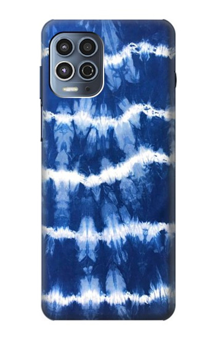 W3671 Blue Tie Dye Hülle Schutzhülle Taschen und Leder Flip für Motorola Moto G100