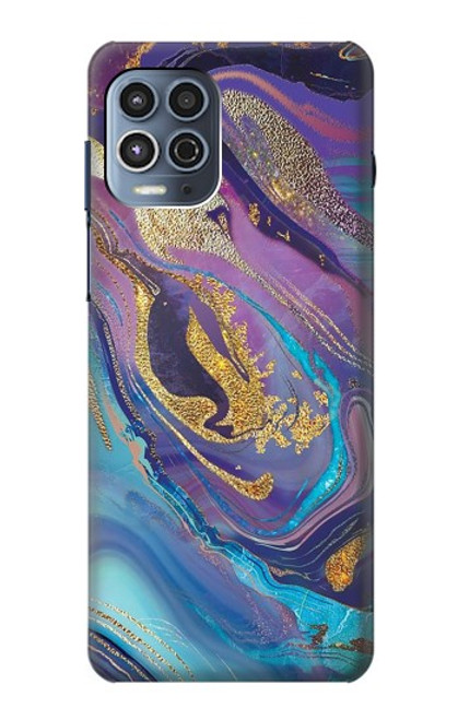 W3676 Colorful Abstract Marble Stone Hülle Schutzhülle Taschen und Leder Flip für Motorola Moto G100