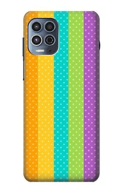 W3678 Colorful Rainbow Vertical Hülle Schutzhülle Taschen und Leder Flip für Motorola Moto G100