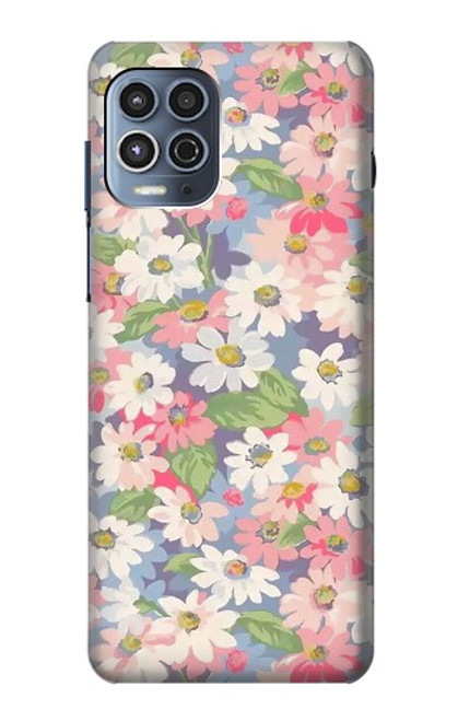 W3688 Floral Flower Art Pattern Hülle Schutzhülle Taschen und Leder Flip für Motorola Moto G100