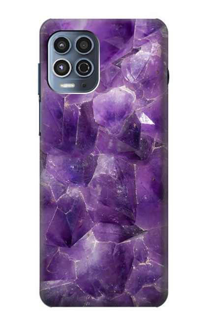 W3713 Purple Quartz Amethyst Graphic Printed Hülle Schutzhülle Taschen und Leder Flip für Motorola Moto G100