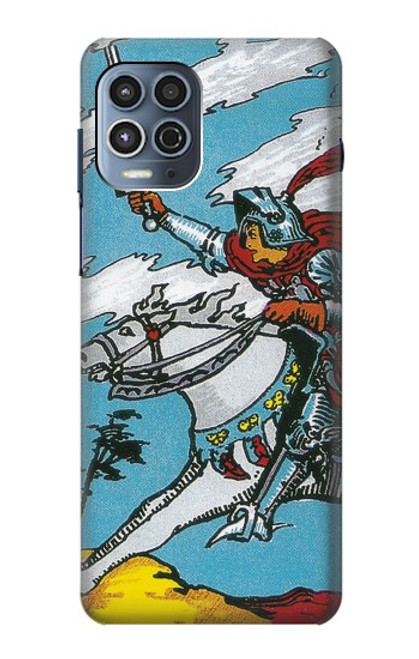 W3731 Tarot Card Knight of Swords Hülle Schutzhülle Taschen und Leder Flip für Motorola Moto G100