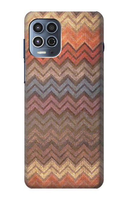 W3752 Zigzag Fabric Pattern Graphic Printed Hülle Schutzhülle Taschen und Leder Flip für Motorola Moto G100