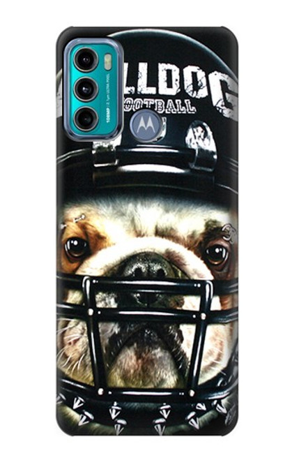 W0098 Bulldog American Football Hülle Schutzhülle Taschen und Leder Flip für Motorola Moto G60, G40 Fusion