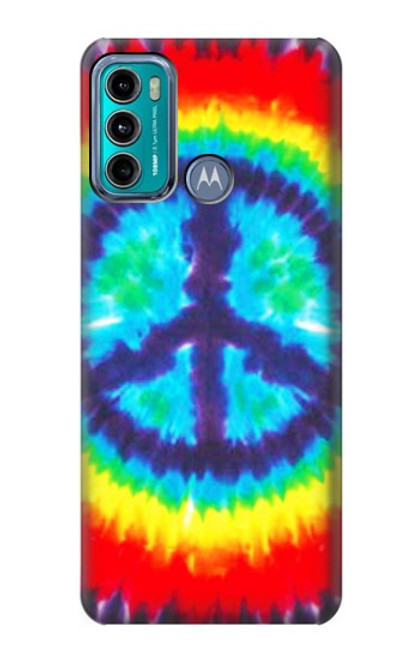 W1870 Tie Dye Peace Hülle Schutzhülle Taschen und Leder Flip für Motorola Moto G60, G40 Fusion