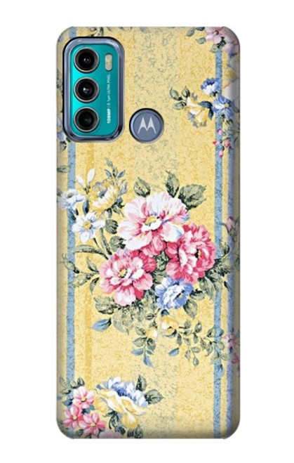 W2229 Vintage Flowers Hülle Schutzhülle Taschen und Leder Flip für Motorola Moto G60, G40 Fusion