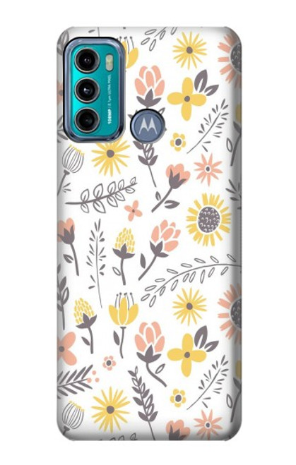 W2354 Pastel Flowers Pattern Hülle Schutzhülle Taschen und Leder Flip für Motorola Moto G60, G40 Fusion