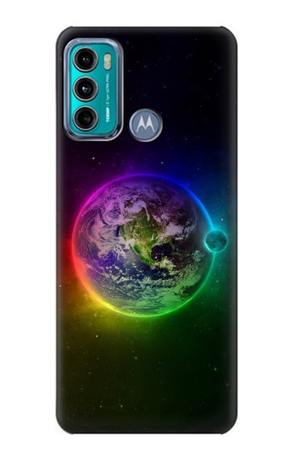 W2570 Colorful Planet Hülle Schutzhülle Taschen und Leder Flip für Motorola Moto G60, G40 Fusion