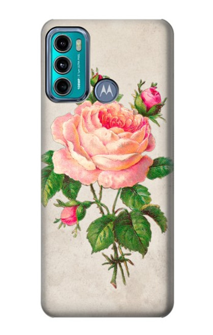 W3079 Vintage Pink Rose Hülle Schutzhülle Taschen und Leder Flip für Motorola Moto G60, G40 Fusion