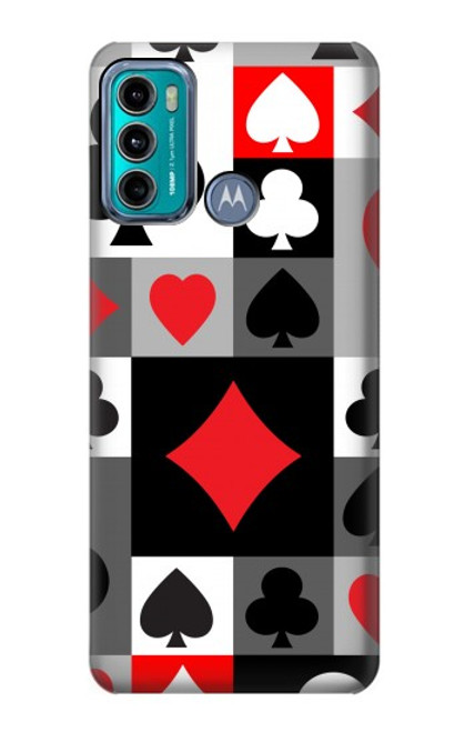 W3463 Poker Card Suit Hülle Schutzhülle Taschen und Leder Flip für Motorola Moto G60, G40 Fusion