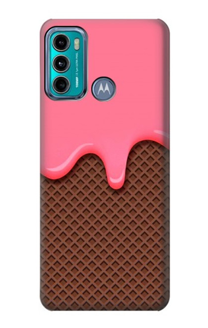 W3754 Strawberry Ice Cream Cone Hülle Schutzhülle Taschen und Leder Flip für Motorola Moto G60, G40 Fusion