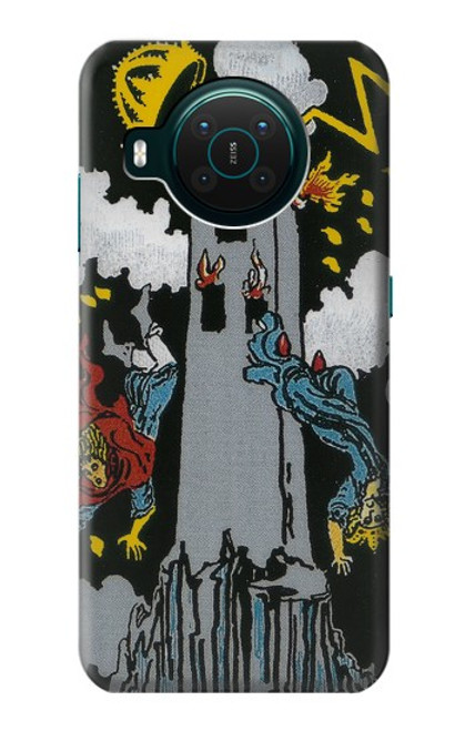 W3745 Tarot Card The Tower Hülle Schutzhülle Taschen und Leder Flip für Nokia X10