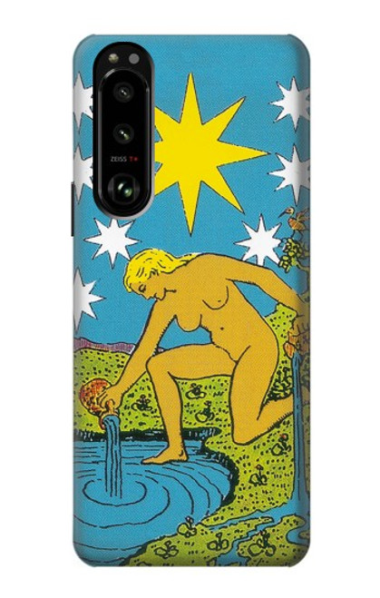 W3744 Tarot Card The Star Hülle Schutzhülle Taschen und Leder Flip für Sony Xperia 5 III