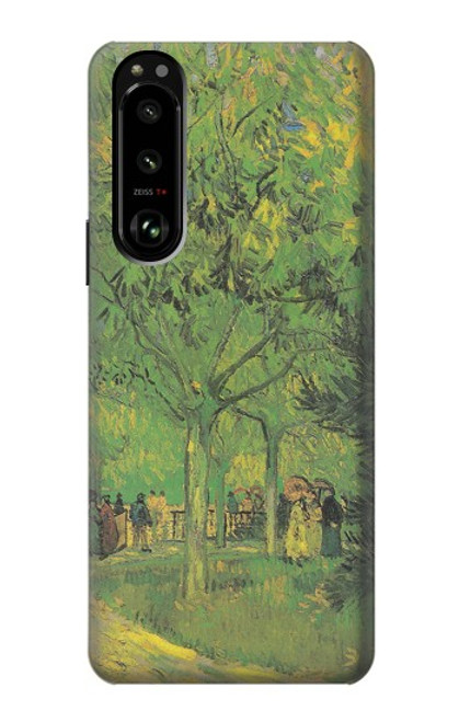 W3748 Van Gogh A Lane in a Public Garden Hülle Schutzhülle Taschen und Leder Flip für Sony Xperia 5 III