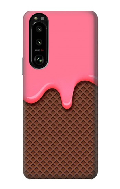 W3754 Strawberry Ice Cream Cone Hülle Schutzhülle Taschen und Leder Flip für Sony Xperia 5 III