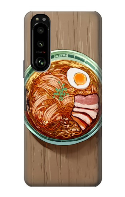 W3756 Ramen Noodles Hülle Schutzhülle Taschen und Leder Flip für Sony Xperia 5 III