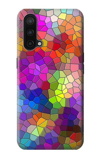 W3677 Colorful Brick Mosaics Hülle Schutzhülle Taschen und Leder Flip für OnePlus Nord CE 5G