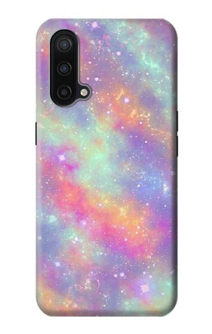 W3706 Pastel Rainbow Galaxy Pink Sky Hülle Schutzhülle Taschen und Leder Flip für OnePlus Nord CE 5G