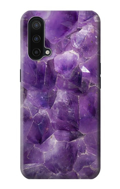 W3713 Purple Quartz Amethyst Graphic Printed Hülle Schutzhülle Taschen und Leder Flip für OnePlus Nord CE 5G