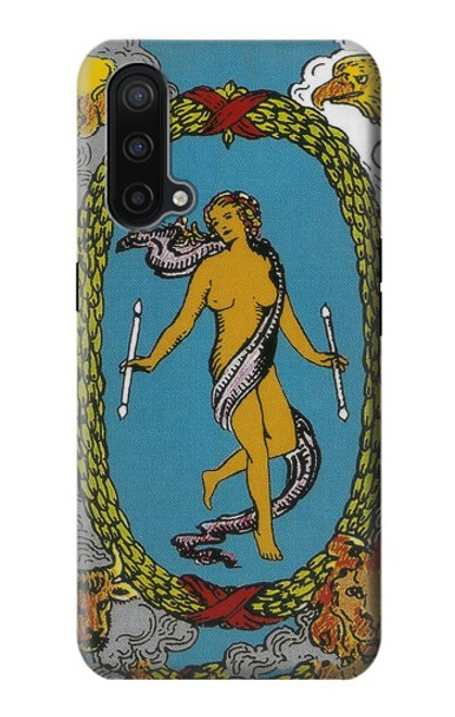 W3746 Tarot Card The World Hülle Schutzhülle Taschen und Leder Flip für OnePlus Nord CE 5G