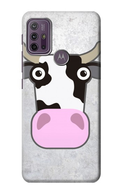 W3257 Cow Cartoon Hülle Schutzhülle Taschen und Leder Flip für Motorola Moto G10 Power