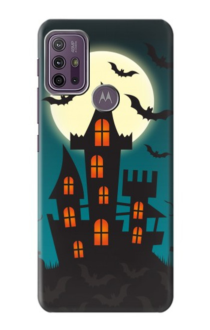 W3268 Halloween Festival Castle Hülle Schutzhülle Taschen und Leder Flip für Motorola Moto G10 Power