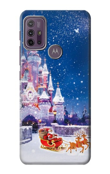 W3282 Santa Xmas Castle Hülle Schutzhülle Taschen und Leder Flip für Motorola Moto G10 Power