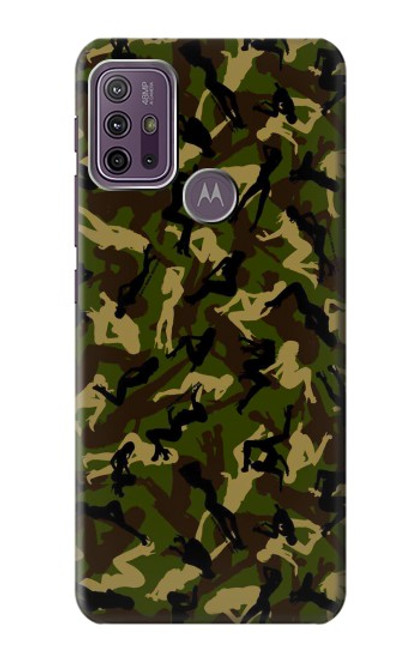 W3356 Sexy Girls Camo Camouflage Hülle Schutzhülle Taschen und Leder Flip für Motorola Moto G10 Power