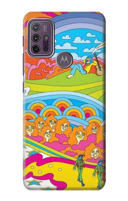 W3407 Hippie Art Hülle Schutzhülle Taschen und Leder Flip für Motorola Moto G10 Power