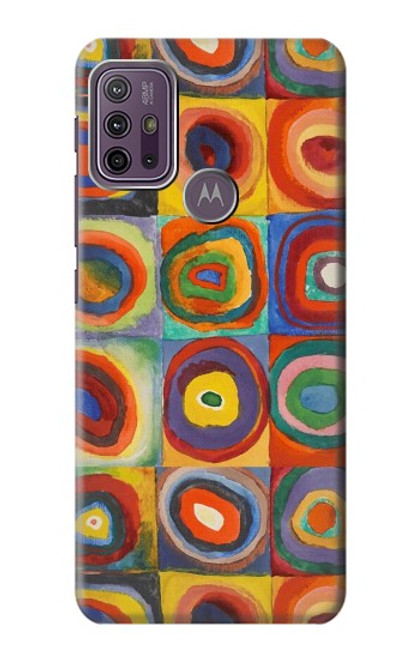 W3409 Squares Concentric Circles Hülle Schutzhülle Taschen und Leder Flip für Motorola Moto G10 Power