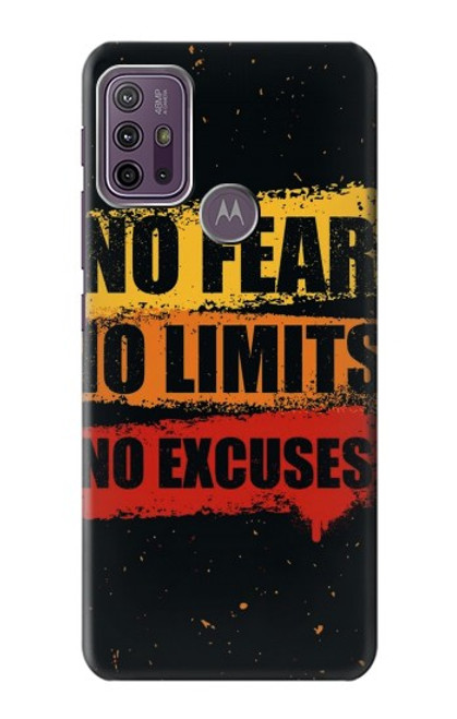 W3492 No Fear Limits Excuses Hülle Schutzhülle Taschen und Leder Flip für Motorola Moto G10 Power