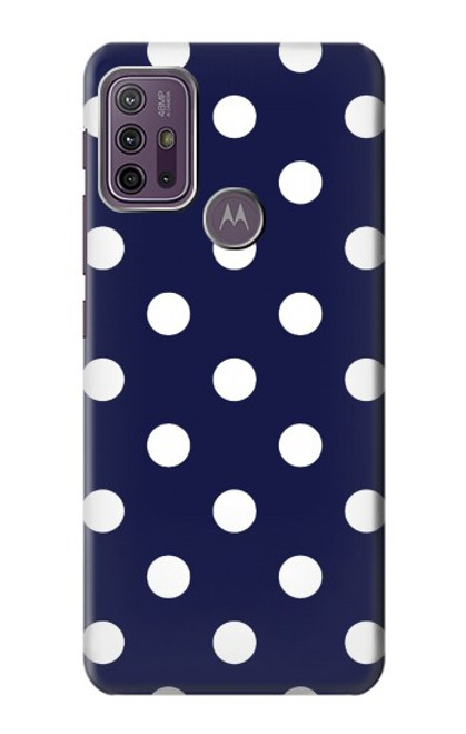 W3533 Blue Polka Dot Hülle Schutzhülle Taschen und Leder Flip für Motorola Moto G10 Power