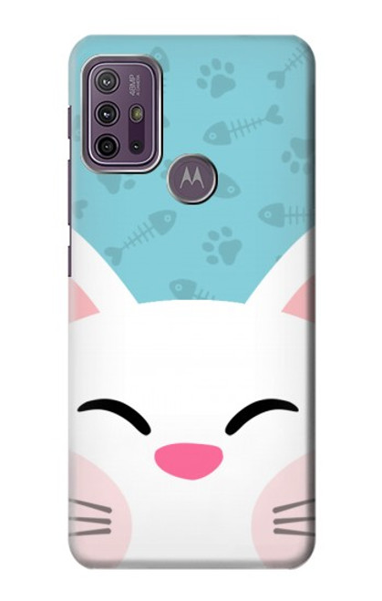 W3542 Cute Cat Cartoon Hülle Schutzhülle Taschen und Leder Flip für Motorola Moto G10 Power