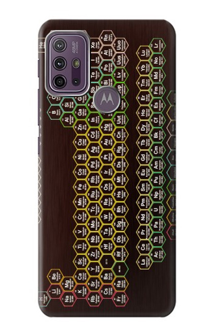 W3544 Neon Honeycomb Periodic Table Hülle Schutzhülle Taschen und Leder Flip für Motorola Moto G10 Power