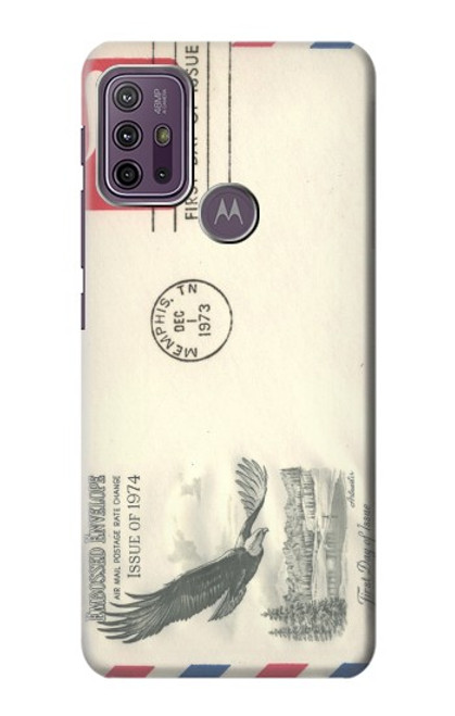 W3551 Vintage Airmail Envelope Art Hülle Schutzhülle Taschen und Leder Flip für Motorola Moto G10 Power