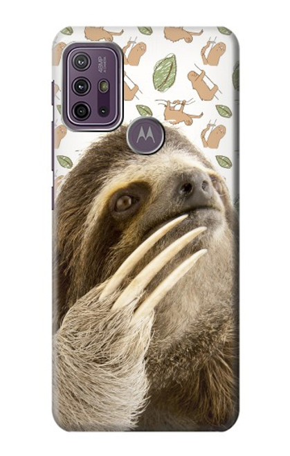 W3559 Sloth Pattern Hülle Schutzhülle Taschen und Leder Flip für Motorola Moto G10 Power