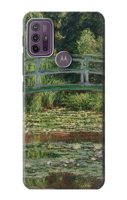 W3674 Claude Monet Footbridge and Water Lily Pool Hülle Schutzhülle Taschen und Leder Flip für Motorola Moto G10 Power