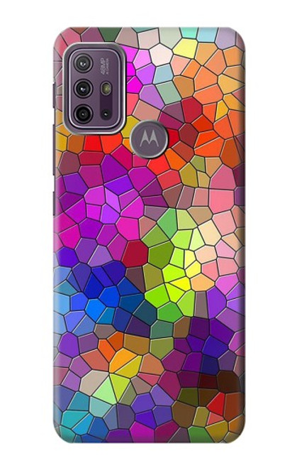 W3677 Colorful Brick Mosaics Hülle Schutzhülle Taschen und Leder Flip für Motorola Moto G10 Power