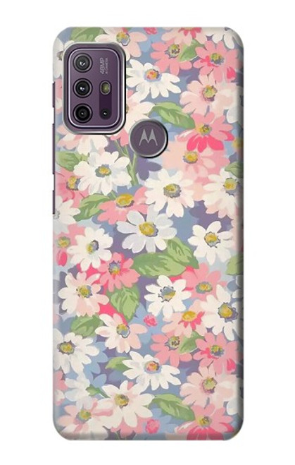 W3688 Floral Flower Art Pattern Hülle Schutzhülle Taschen und Leder Flip für Motorola Moto G10 Power