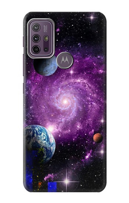 W3689 Galaxy Outer Space Planet Hülle Schutzhülle Taschen und Leder Flip für Motorola Moto G10 Power