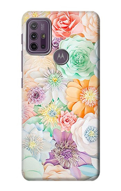 W3705 Pastel Floral Flower Hülle Schutzhülle Taschen und Leder Flip für Motorola Moto G10 Power